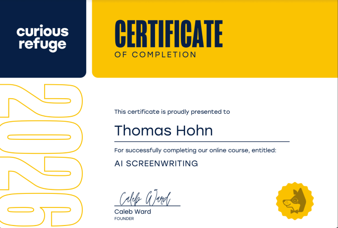Zertifikat "AI Screenwriting"