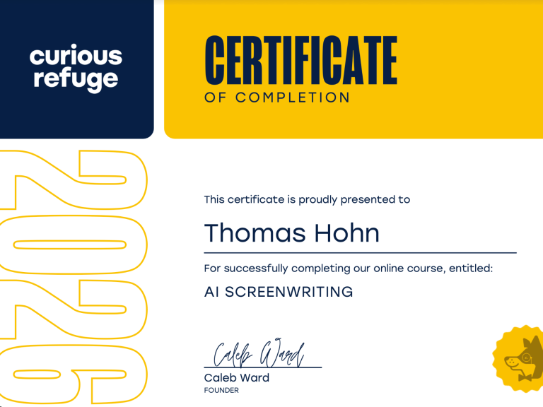 Zertifikat AI Screenwriting